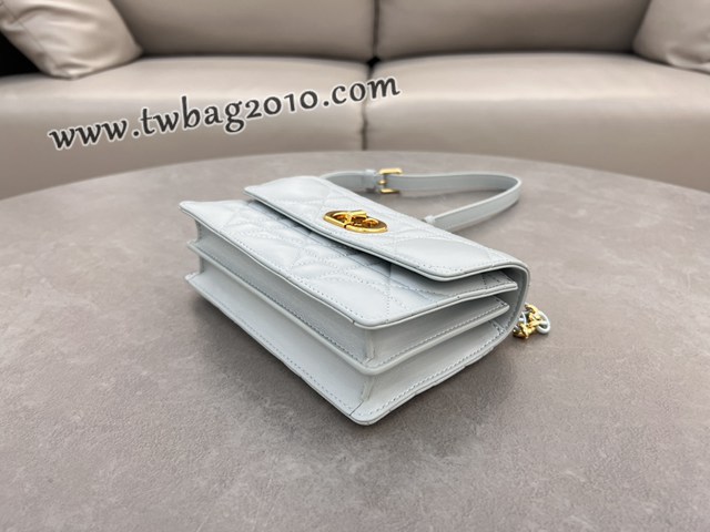Dior专柜新款迪奥高仿原单湖水蓝链条手袋小号斜挎女包 djfk1468